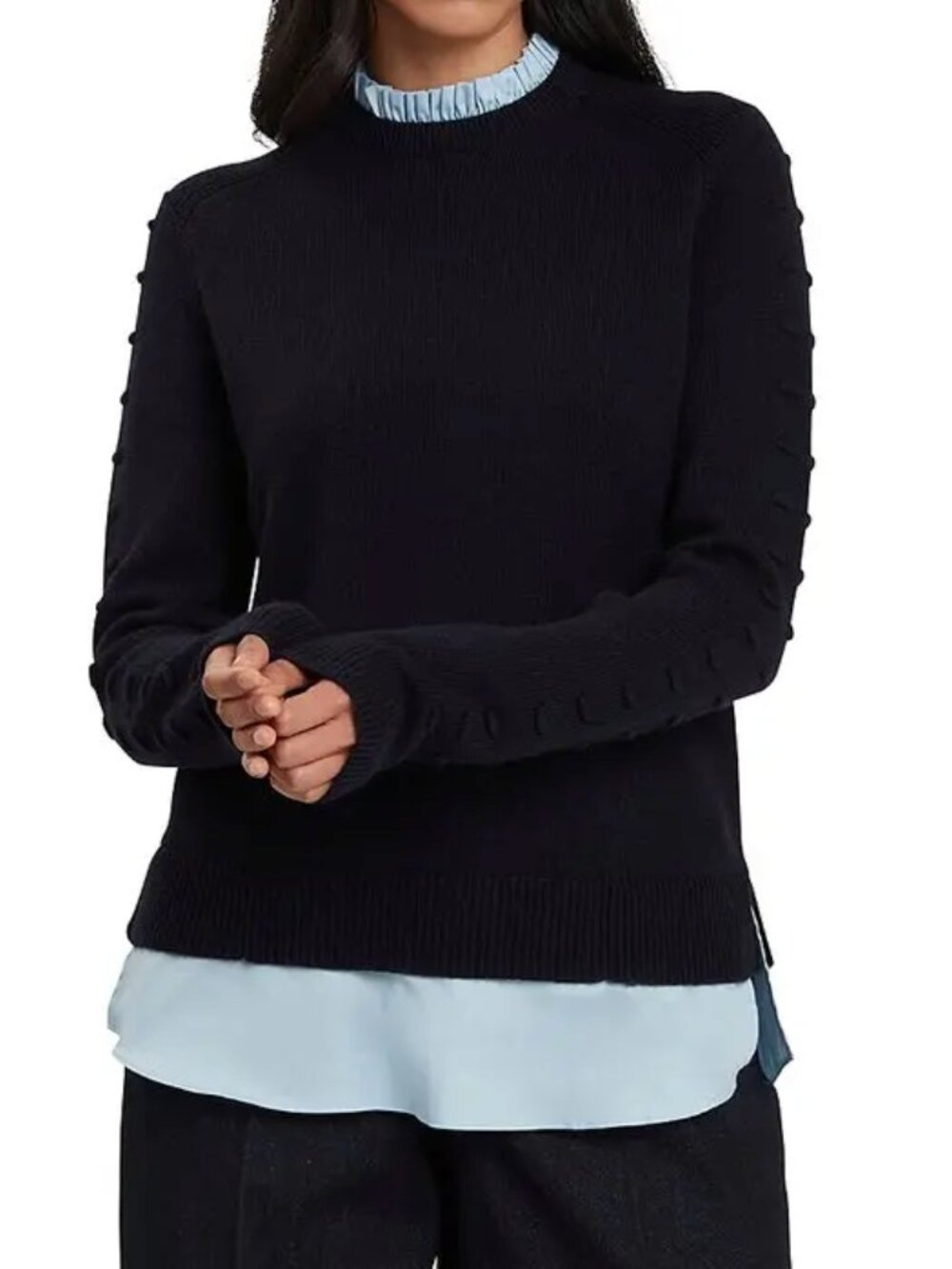 Ted Baker London Lissiah Layered Wool Cashmere Sweater